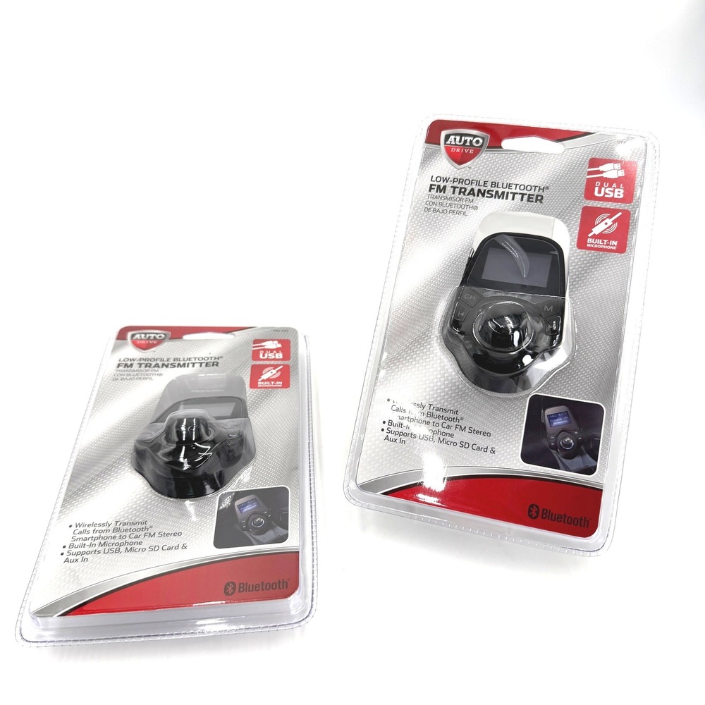 Auto Drive Low-Profile Bluetooth FM Transmitter Dual USB Micro SD Aux VM-201 New